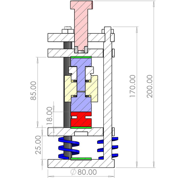 Pressure jig and square testing cell kit for solid-state battery, Model GT05 Laborxing