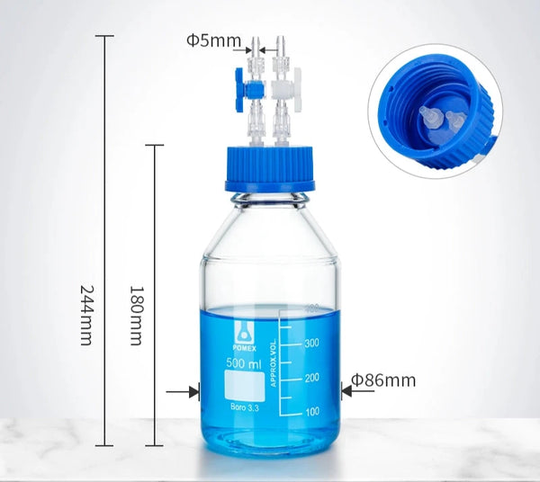 GL45 HPLC bottle with multiple distributor, capacity 100 to 2.000 ml Laborxing