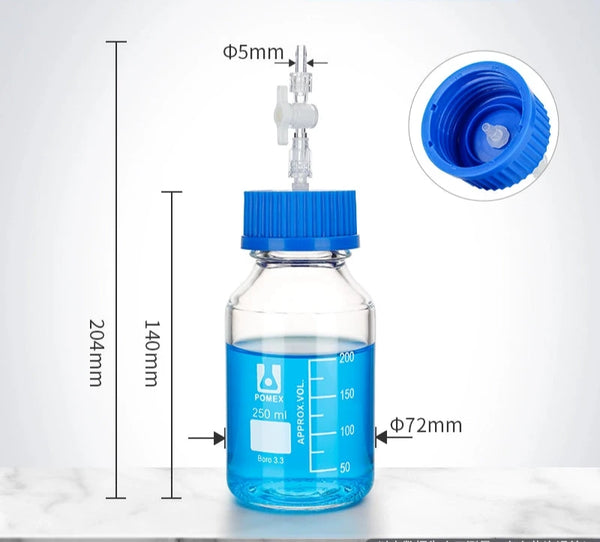 GL45 HPLC bottle with multiple distributor, capacity 100 to 2.000 ml Laborxing