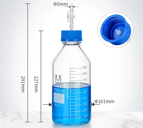 GL45 HPLC bottle with multiple distributor, capacity 100 to 2.000 ml Laborxing