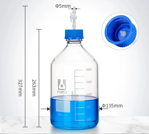 GL45 HPLC bottle with multiple distributor, capacity 100 to 2.000 ml Laborxing